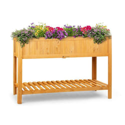 Blumfeldt - Altiplano Cubic - Potager surélevé - 150 x 100 x 50 cm (LxHxP) , Bois de pin Massif , Grande Surface de Culture , Etagère intégrée ,