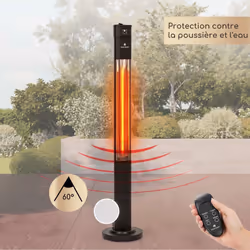 Ici tout est fait pour produire une chaleur agréable : le radiateur Blumfeldt Heat Guru Plus pour terrasse et balcon offre un ...