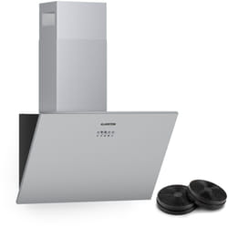 Hotte Aspirante 60cm, Hottes de Cuisine Inclinées, Filtre de Hotte en Aluminium, Débit d'Air Puissant 600m³/h, led, Ecran Tactile, Extracteur d'Air