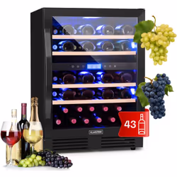 Design élégant et présentation colorée : la cave à vin à deux zones Klarstein Vinovilla 43 Built-In Duo Onyx Edition procure  ...