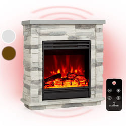 Cheminee Electrique Effet Flamme, Cheminée Electrique Decorative Chauffante de 1800W, Télécommande et Minuterie, Fausse Cheminée a led, Chauffage