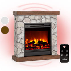 Cheminee Electrique Effet Flamme, Cheminée Electrique Decorative Chauffante de 1800W, Télécommande et Minuterie, Fausse Cheminée a led, Chauffage