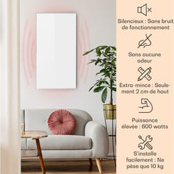Klarstein - Chauffage Infrarouge, 600W Radiateur Electrique Mural pour la Maison, Salle de bain, Télécommande, Thermostat, Détection de Fenêtre