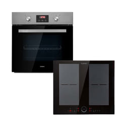 Klarstein - Kalahari Delicatessa ensemble four à induction encastrable en inox noir