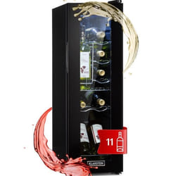 Cave à vin - Klarstein Shiraz 12 slim - 32 L / 12 bouteilles -  Armoire à vin  - 5 à 18°c - 42db - porte vitrée - Frigo bar - Noir