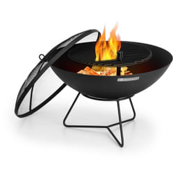 Blumfeldt - Braséro de jardin Orbit - Foyer de terrasse - Braséro 3-en-1 - Grille de barbecue Ø40cm - Convertion en table - Acier noir