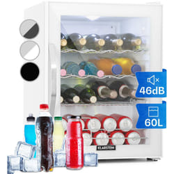 Klarstein - Mini Frigo de Chambre et Bureau pour Boisson, Petit Frigo Silencieux, Refrigerateur Mini Bar 60L, Petit Réfrigérateur Camping, Étagères