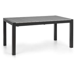 Blumfeldt - Menorca Expand table de jardin 163 x 95 cm aluminium plastique imitation bois anthracite