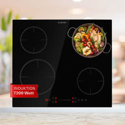 Klarstein - Plaque Induction Encastrable de 7200W, Table de Cuisson Induction, Plaque Induction 4 Feux, Plaque de Cuisson Induction avec Contrôle