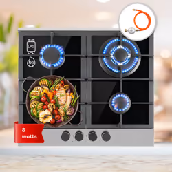 UNE CUISSON EFFICACE ET ÉCONOMIQUE : La plaque de cuisson gaz 4 feux de Klarstein est conçue pour vous permettre de cuisiner ...