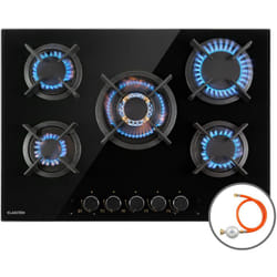 Klarstein - Tables de Cuisson à Gaz, Plaque de Cuisson Gaz à 5 Brûleurs, Table de Cuisson Electrique à 5 Feux de 10400W, Cuisiniere Gaz, Gaziniere