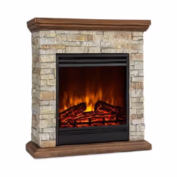 Cheminée électrique effet flamme - Klarstein Etna - 1800/900 W - fausse cheminée LED - marron