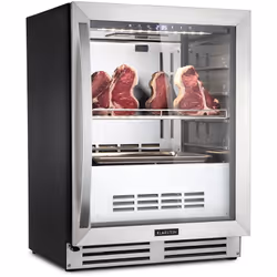 La bonne maturité pour un goût corsé : la cave de maturation de la viande Klarstein Steakhouse Pro affine non seulement les s ...