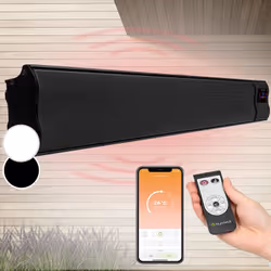Une chaleur smart dans un design simple : le chauffage à infrarouge blumfeldt Cosmic Beam Smart 24 réchauffe de manière fiabl ...