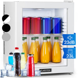 Klarstein - Brooklyn Mini Frigo de Chambre, Mini Bar, Refrigerateur Aliments, Boissons, Porte en Verre, Etagères Réglables, Petit Frigo Camping,