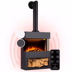 Description générale Apportez une atmosphère chaleureuse et romantique à votre intérieur avec cette cheminée électrique éléga ...