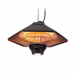 Chauffage Extérieur - Blumfeldt - Radiateur Infrarouge au Plafond - 3 Niveaux - Télécommande - 2000 W - Bronze