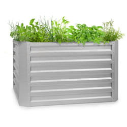 Blumfeldt - Blum High Grow Straight Carré Potager surélevé 100x60x100cm 600L Jardinière acier Argenté