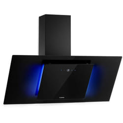 Klarstein - Hotte Aspirante 90cm, Hottes de Cuisine Inclinées, Filtre de Hotte en Aluminium, Débit d'Air Puissant 426m³/h, led, Ecran Tactile,