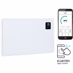 Élégance et intelligence : le radiateur à convection Klarstein Bansin Smart 1500 assure non seulement une chaleur confortable ...