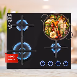 UNE CUISSON EFFICACE ET ÉCONOMIQUE : La plaque de cuisson gaz 4 feux de Klarstein est conçue pour vous permettre de cuisiner  ...