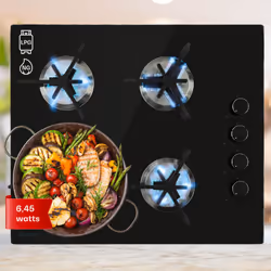 UNE CUISSON EFFICACE ET ÉCONOMIQUE : La plaque de cuisson gaz 4 feux de Klarstein est conçue pour vous permettre de cuisiner  ...
