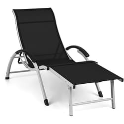 Blumfeldt - sunnyvale - chaise longue avec repose-pieds en aluminium , 4 positions de dossier - noir