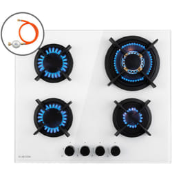 Klarstein - Tables de Cuisson à Gaz, Plaque de Cuisson Gaz à 4 Brûleurs, Table de Cuisson Electrique à 4 Feux de 8000W, Cuisiniere Gaz, Gaziniere Gaz