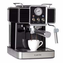 Klarstein 10035564, Machine à expresso, 1,5 L, Dosette de café, Café moulu, 1350 W, Noir