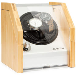 Klarstein - garonne 2 - remontoir automatique pour 2 montres - 3 vitesses - 4 modes - bambou