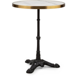 Blumfeldt - Table de bistrot style art nouveau - 57,5 x 72 cm (øxh) - Table marbre - plateau rond en marbre - Table bar - noir , blanc & or
