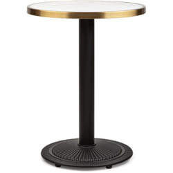 Blumfeldt - Table de bistrot style art nouveau - Table marbre - 57,5 x 72 cm (øxh - Table bar - plateau rond en marbre - noir , blanc & or