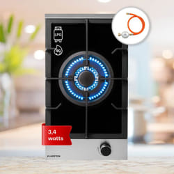 Klarstein - Plaque de Cuisson Gaz 1 Feu, Table de Cuisson à Gaz 1 Brûleur, Plaque Gaz 3.4 kW, Piano Cuisine Gaz en Acier Inoxydable, Plaque de