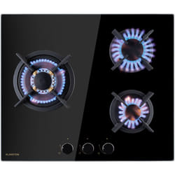Klarstein - Tables de Cuisson à Gaz, Plaque de Cuisson Gaz à 3 Brûleurs, Table de Cuisson Electrique à 3 Feux de 6200W, Cuisiniere Gaz, Gaziniere Gaz