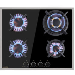 Klarstein - Tables de Cuisson à Gaz, Plaque de Cuisson Gaz à 4 Brûleurs, Table de Cuisson Electrique à 4 Feux de 8000W, Cuisiniere Gaz, Gaziniere Gaz