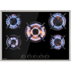 Klarstein - Tables de Cuisson à Gaz, Plaque de Cuisson Gaz à 5 Brûleurs, Table de Cuisson Electrique à 5 Feux de 10400W, Cuisiniere Gaz, Gaziniere