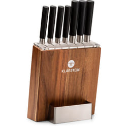Klarstein - Kitano 8 pcs. Set de couteaux avec bloc 7 couteaux acier élégant bloc en bois