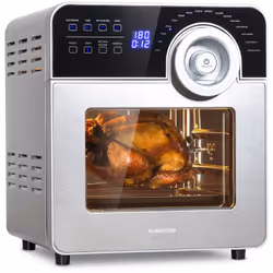 Klarstein 10037975, Friteuse d’air chaud, 14 L, 50 °C, 220 °C, 60 min, Métallique, Argent