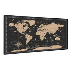 Chauffage infrarouge - Klarstein Wonderwall Air Art Smart - Connecté - Motif : Carte nocture cadre noir - 120x 60cm - 700W