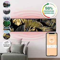 Klarstein Wonderwall Air Art Smart Intérieure Noir, Or 350 W Chauffage électrique à infrarouge