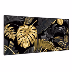Klarstein Wonderwall Air Art Smart, Chauffage électrique à infrarouge, 1,5 m, IP44, Intérieure, Mur, Noir, Or