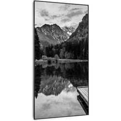 Chauffage infrarouge -Klarstein Wonderwall Air Art Smart - Connecté - Motif: Lac noir et blanc - cadre noir - 60 x 120cm - 700W