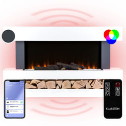 Cheminee Electrique Effet Flamme, Cheminée Electrique Decorative Chauffante de 2000W, Télécommande et Minuterie, Fausse Cheminée a led, Chauffage