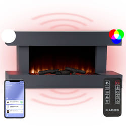 Cheminee Electrique Effet Flamme, Cheminée Electrique Decorative Chauffante de 2000W, Télécommande et Minuterie, Fausse Cheminée a led, Chauffage