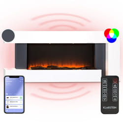 Klarstein Cheminee Electrique Effet Flamme, Cheminée Electrique Decorative Chauffante de 2000W, Télécommande et Minuterie, Fausse Cheminée a LED,
