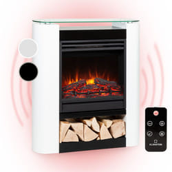 Cheminée Electrique d'Intérieur, Chauffage Electrique de 1800W, Fausse Cheminée Decorative avec Effet Flamme en led, Télécommande Inclus,