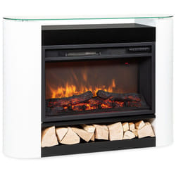Cheminée Electrique d'Intérieur, Chauffage Electrique de 1800W, Fausse Cheminée Decorative avec Effet Flamme en led, Télécommande Inclus,