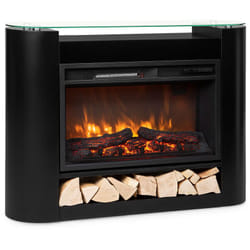 Cheminée Electrique d'Intérieur, Chauffage Electrique de 1800W, Fausse Cheminée Decorative avec Effet Flamme en led, Télécommande Inclus,