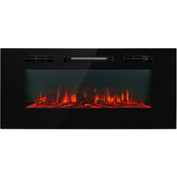 Cheminée Electrique Encastrable, Chauffage Electrique de 1800W, Fausse Cheminée Decorative Murale avec Effet Flamme en led, Télécommande Inclus,
