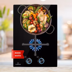 UNE CUISSON EFFICACE ET ÉCONOMIQUE : La plaque de cuisson gaz 2 feux de Klarstein est conçue pour vous permettre de cuisiner ...